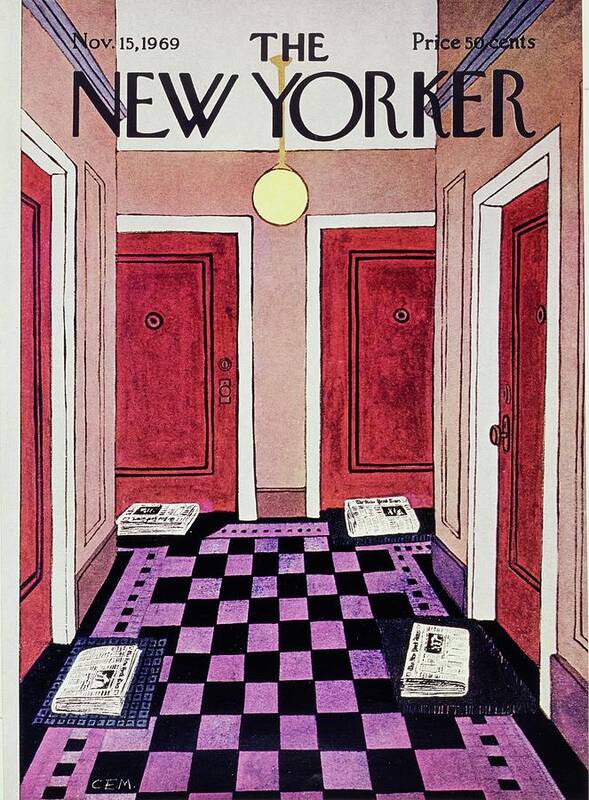 Illustration Art Print featuring the painting New Yorker November 15th 1969 by Charles E Martin