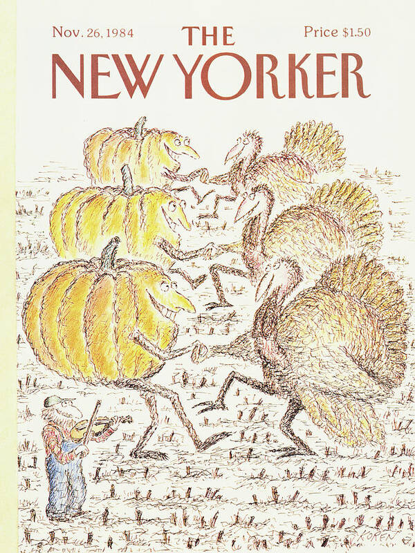 Fiddler Art Print featuring the painting New Yorker November 26th, 1984 by Edward Koren