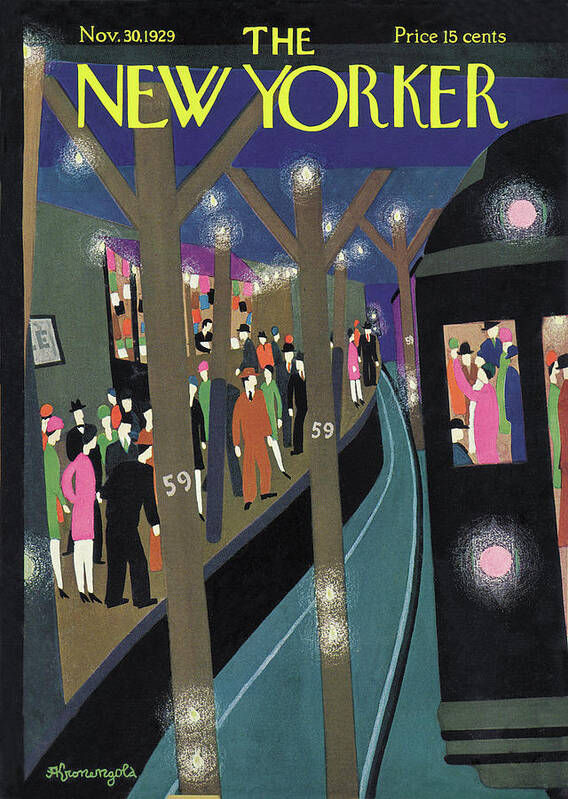 Subway Art Print featuring the painting New Yorker November 30th, 1929 by Adolph K Kronengold