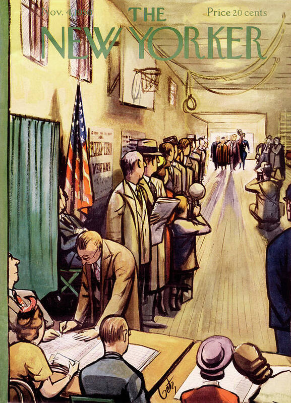 Politics Art Print featuring the painting New Yorker November 4th, 1950 by Arthur Getz