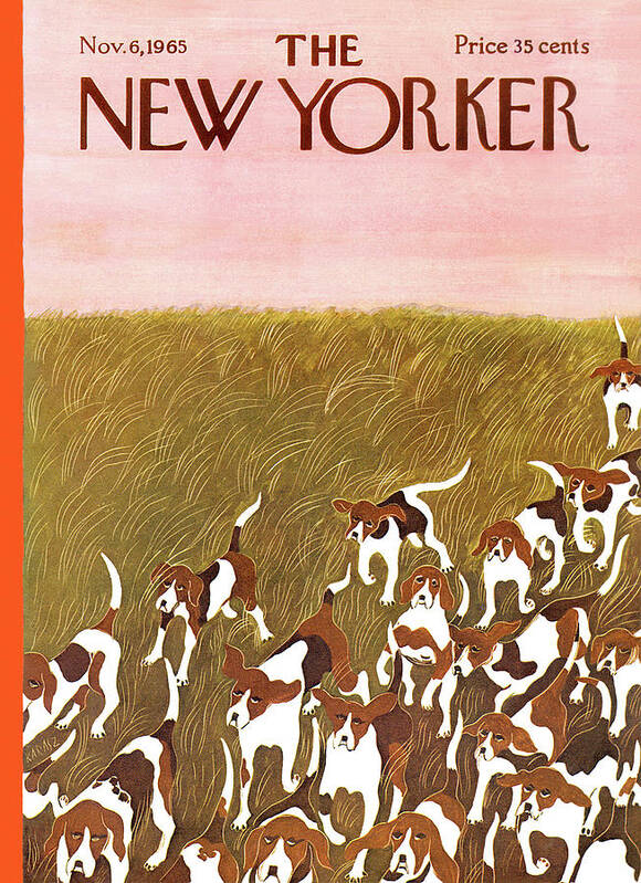 Hound Art Print featuring the painting New Yorker November 6th, 1965 by Ilonka Karasz