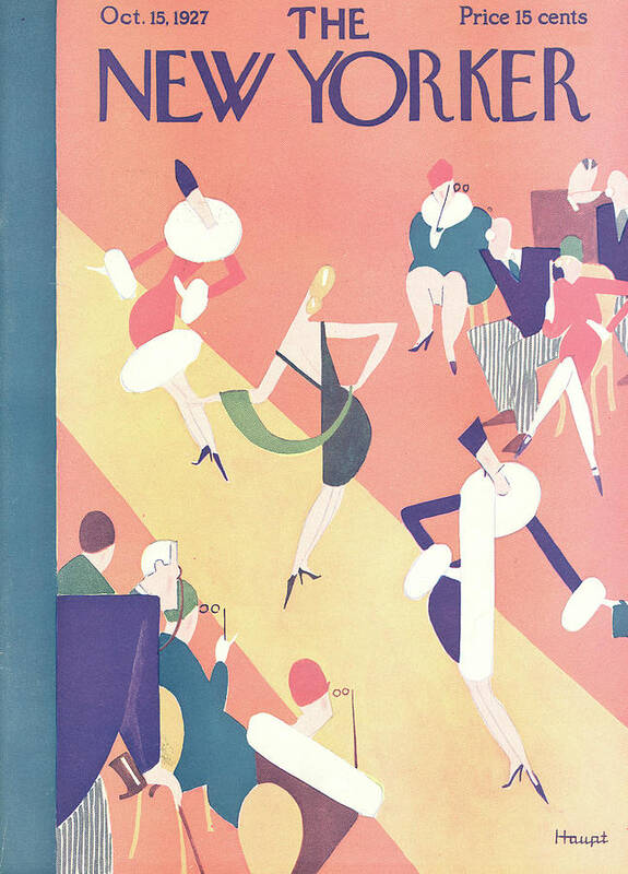 Fashion Show Art Print featuring the painting New Yorker October 15th, 1927 by Theodore G Haupt