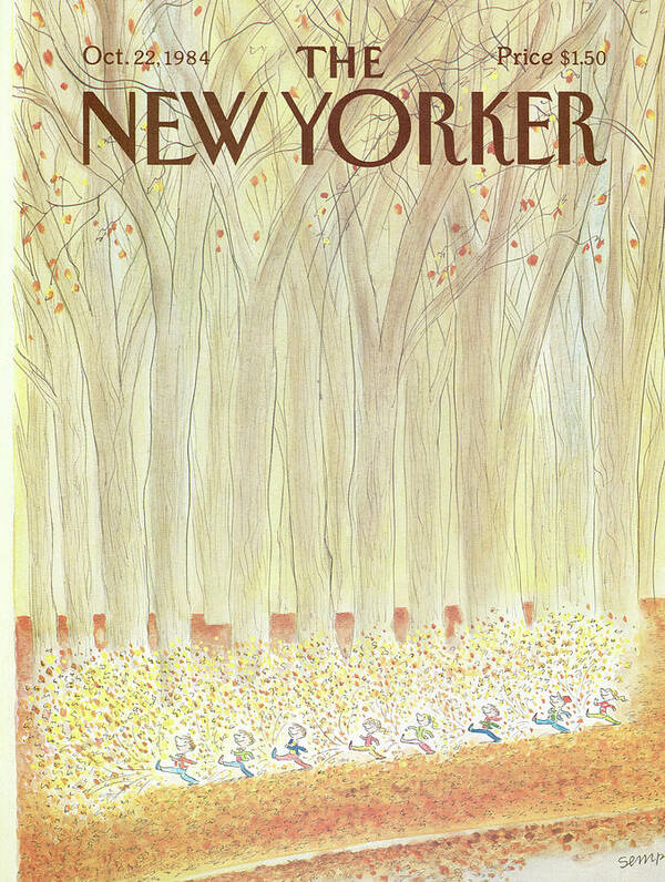 Tree Art Print featuring the painting New Yorker October 22nd, 1984 by Jean-Jacques Sempe