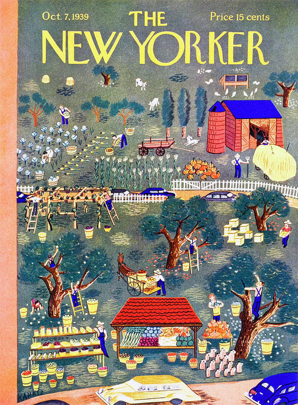 Landscape Art Print featuring the painting New Yorker October 7 1939 by Ilonka Karasz