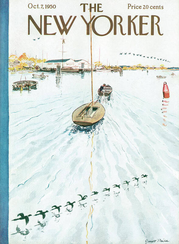 Boat Art Print featuring the painting New Yorker October 7th, 1950 by Garrett Price