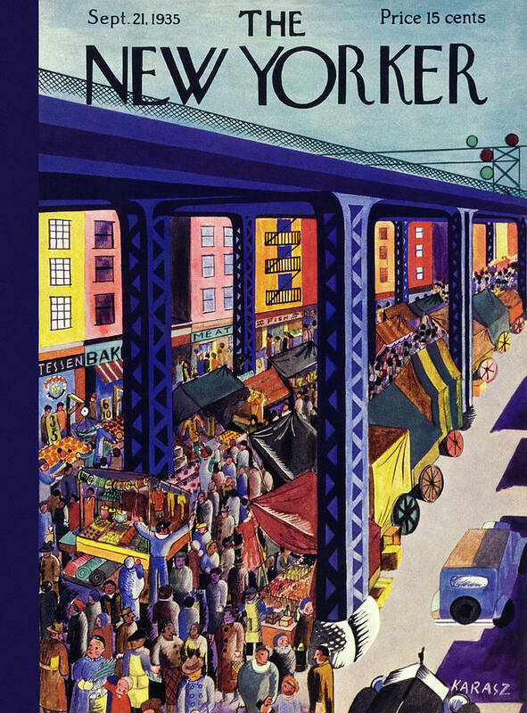 Travel Art Print featuring the painting New Yorker September 21 1935 by Ilonka Karasz