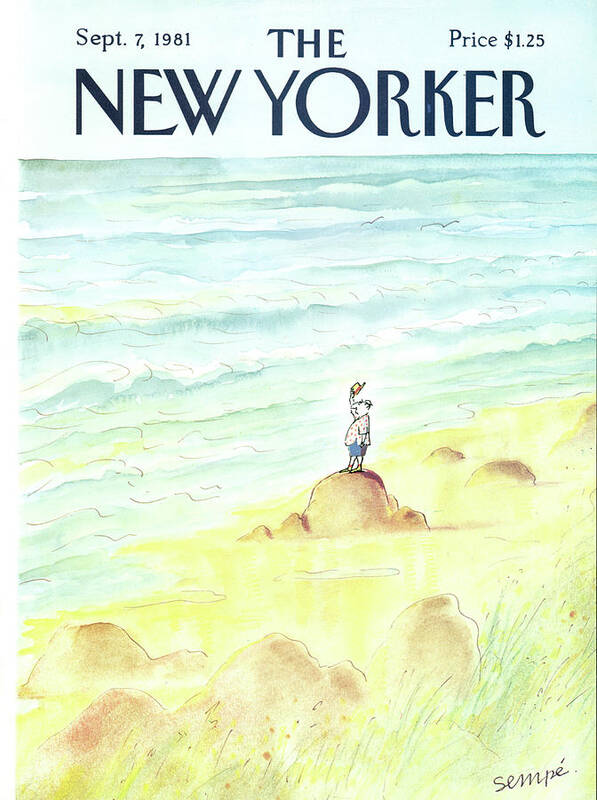 Sea Art Print featuring the painting New Yorker September 7th, 1981 by Jean-Jacques Sempe