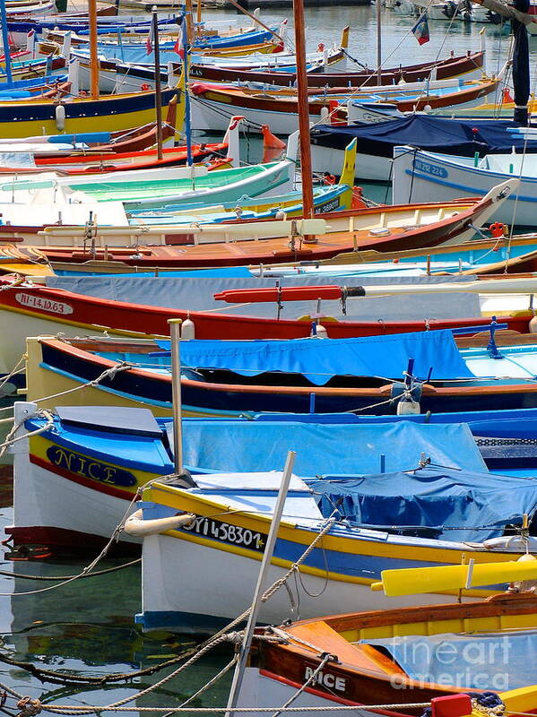 Nice France Harbor Boats Art Print featuring the photograph Nice Boats by Suzanne Oesterling