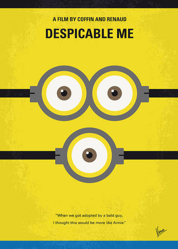 Despicable Me Art Print featuring the digital art No213 My Despicable me minimal movie poster by Chungkong Art