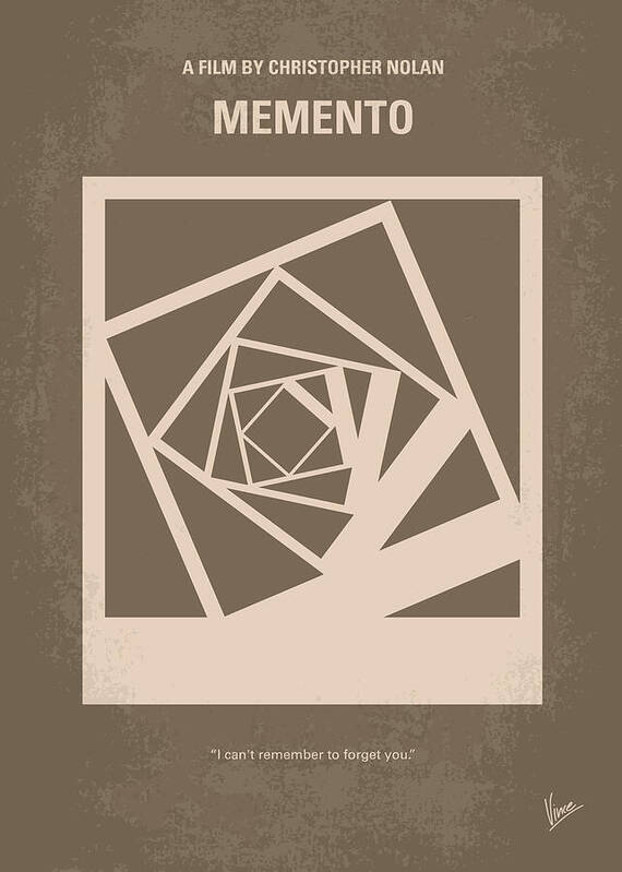 Memento Art Print featuring the digital art No243 My Memento minimal movie poster by Chungkong Art