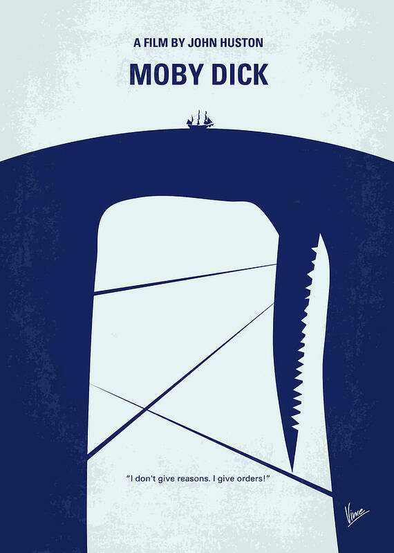 Moby Dick Art Print featuring the digital art No267 My MOBY DICK minimal movie poster by Chungkong Art