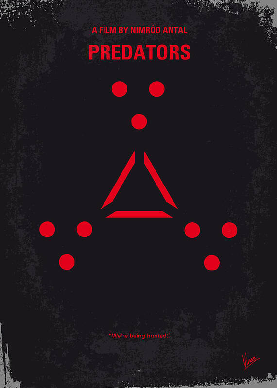 Predators Art Print featuring the digital art No289 My PREDATORS minimal movie poster by Chungkong Art