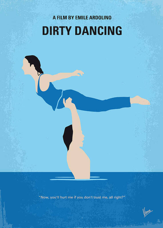 Dirty Dancing Art Print featuring the digital art No298 My Dirty Dancing minimal movie poster by Chungkong Art