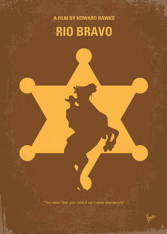 Rio Bravo Art Print featuring the digital art No322 My Rio Bravo minimal movie poster by Chungkong Art