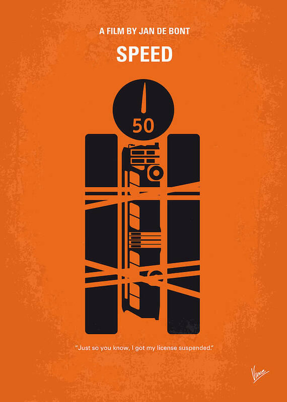 Speed Art Print featuring the digital art No330 My SPEED minimal movie poster by Chungkong Art