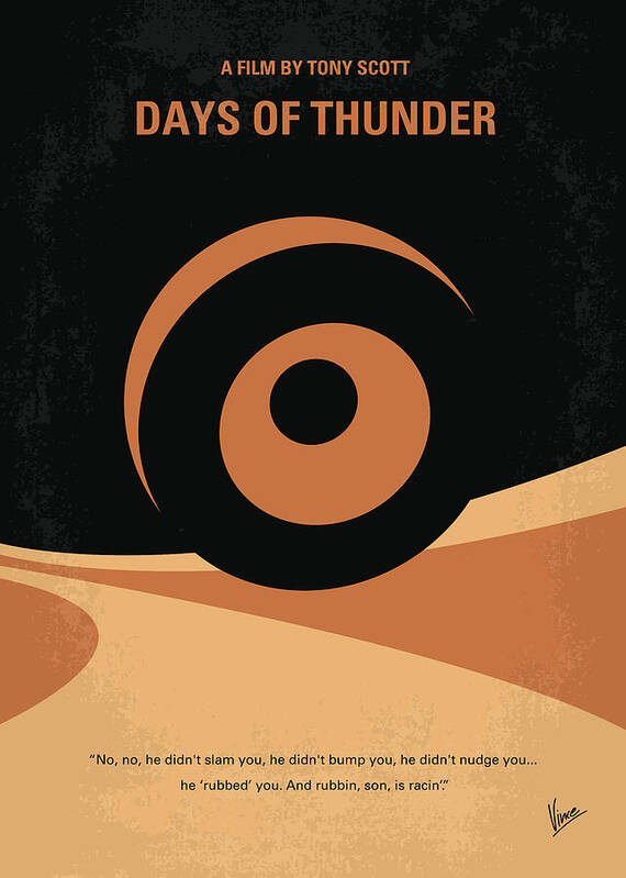 Days Of Thunder Art Print featuring the digital art No332 My DAYS OF THUNDER minimal movie poster by Chungkong Art