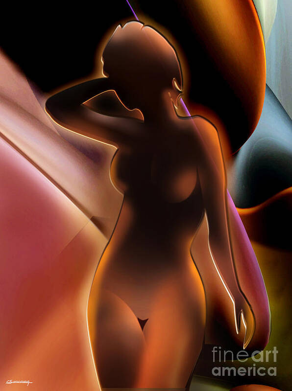 Nude Art Print featuring the painting Nude 4 by Christian Simonian