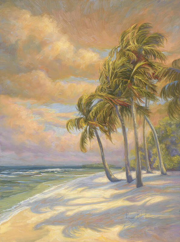 Beach Art Print featuring the painting Ocean Breeze by Lucie Bilodeau