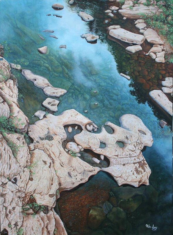 Ocoee Art Print featuring the painting Ocoee River Low Tide by Mike Ivey