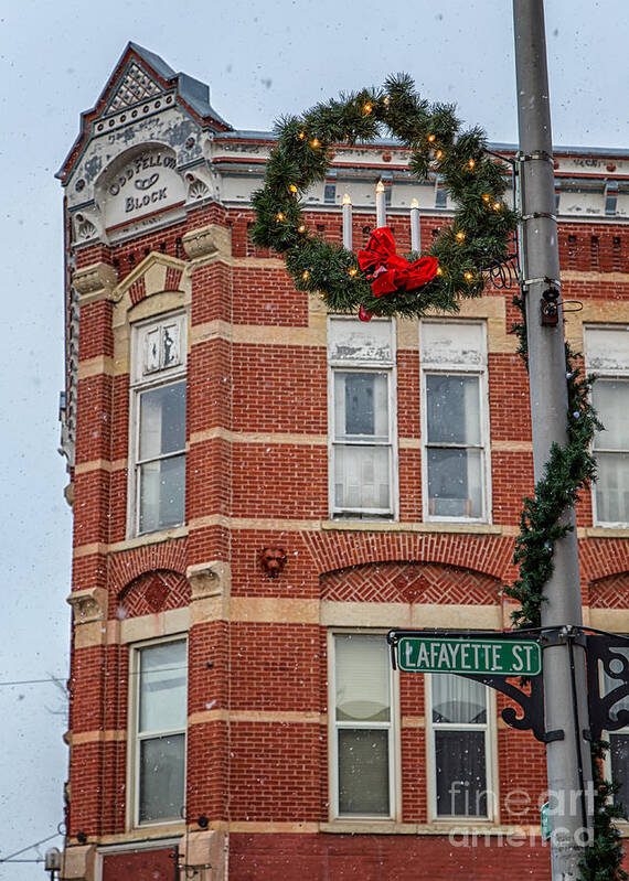 Winona Mn Art Print featuring the photograph Oddfellow Block Winona MN by Kari Yearous