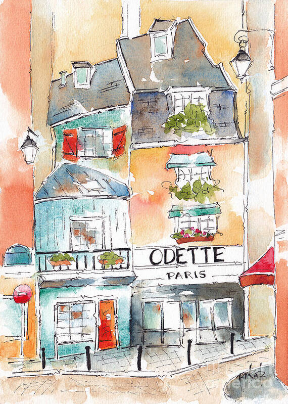 Impressionism Art Print featuring the painting Odette On Rue Galande Paris by Pat Katz