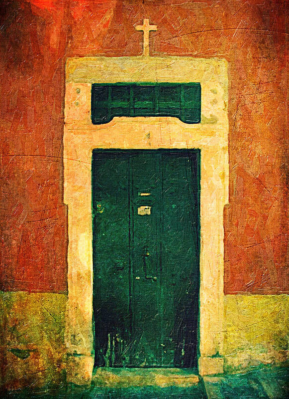 Textures Art Print featuring the digital art Old Church Doorway by Rick Wicker