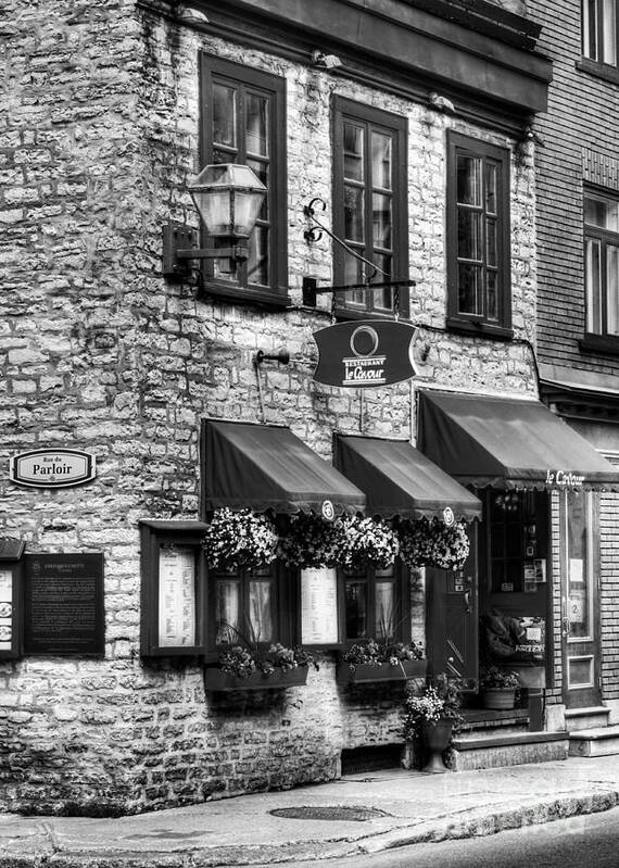 Old Quebec City Art Print featuring the photograph Old Quebec City 16 BW by Mel Steinhauer