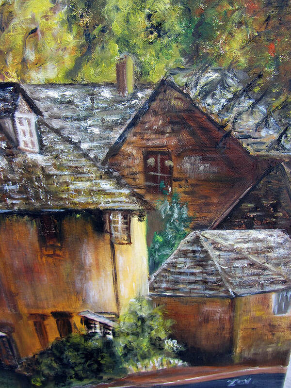 Old Art Print featuring the painting Old Village by Lucille Valentino