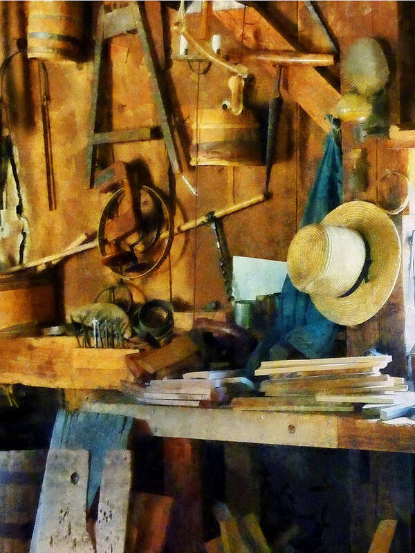 Carpenters Art Print featuring the photograph Old Wood Shop by Susan Savad