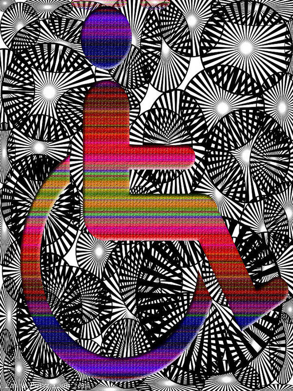 Sign Art Art Print featuring the digital art On Rolling Chair by Laura Pierre-Louis