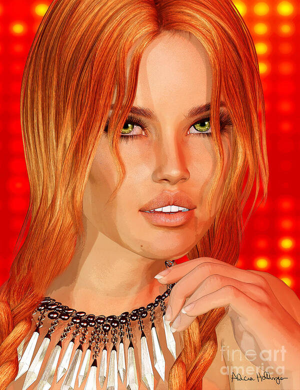 Girl Art Print featuring the mixed media Orange Crush by Alicia Hollinger