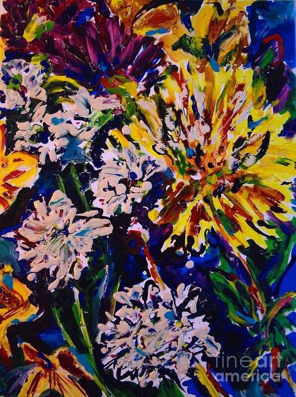 Floral Art Print featuring the painting Over There by Catherine Gruetzke-Blais