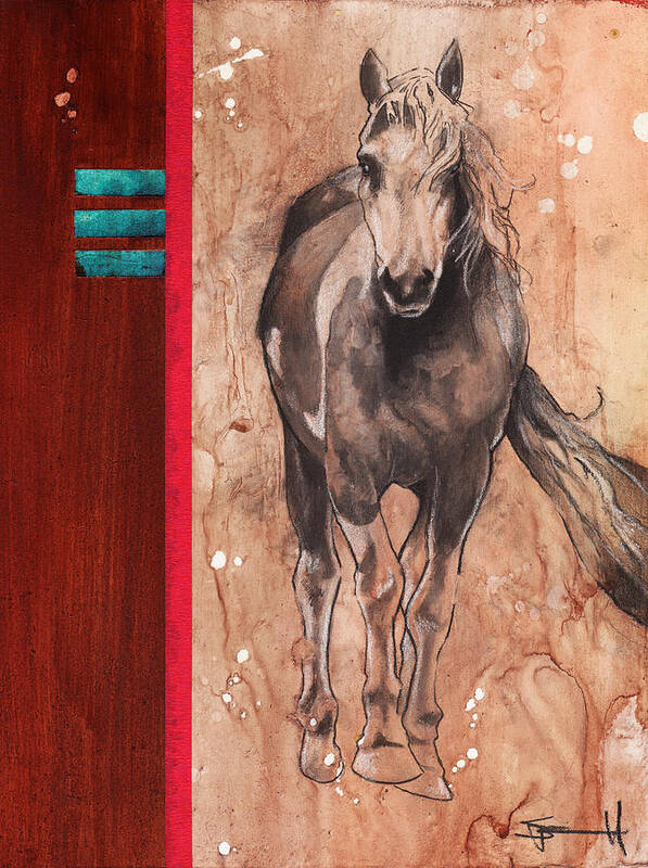 Horse Art Print featuring the drawing Palomino by Sean Parnell