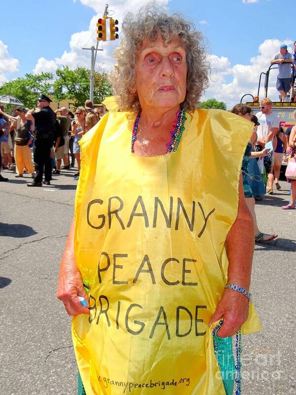 Coney Island Art Print featuring the photograph Peace Granny by Ed Weidman