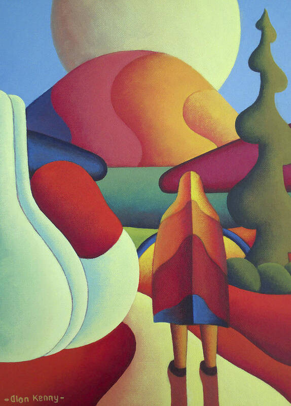 Alankenny Art Print featuring the painting Pilgrimage To The Sacred Mountain 3 by Alan Kenny