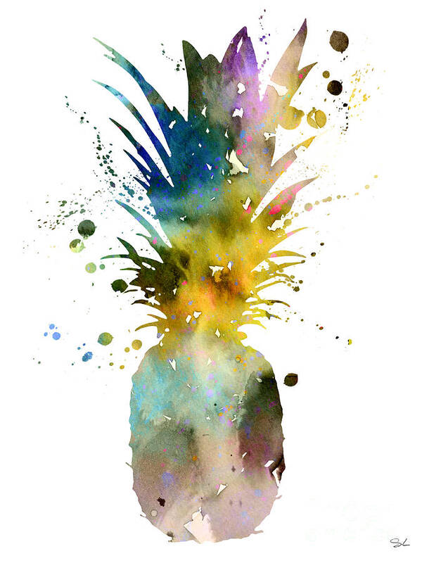Pineapple Watercolor Print Art Print featuring the painting Pineapple 2 by Watercolor Girl