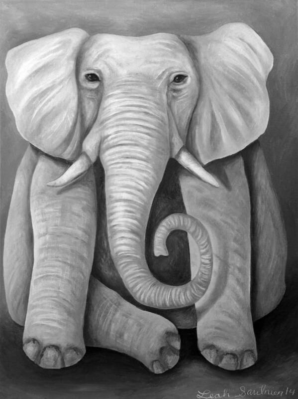 Elephant Art Print featuring the painting Pink Elephant edit 4 by Leah Saulnier The Painting Maniac