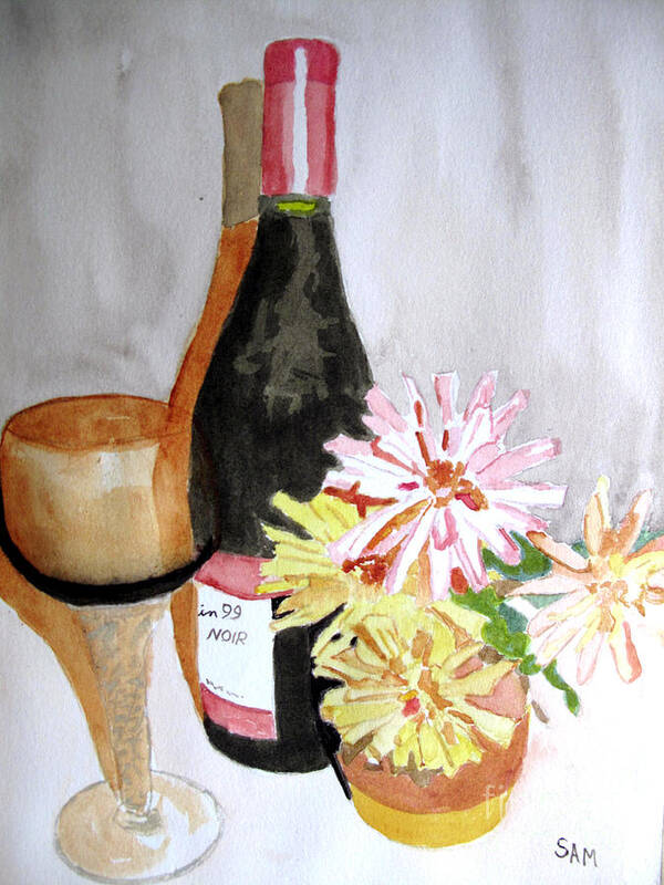 Pinot Noir Art Print featuring the painting Pinot Noir by Sandy McIntire