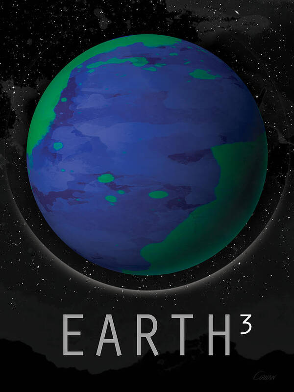 Earth Art Print featuring the digital art Planet Earth by David Cowan