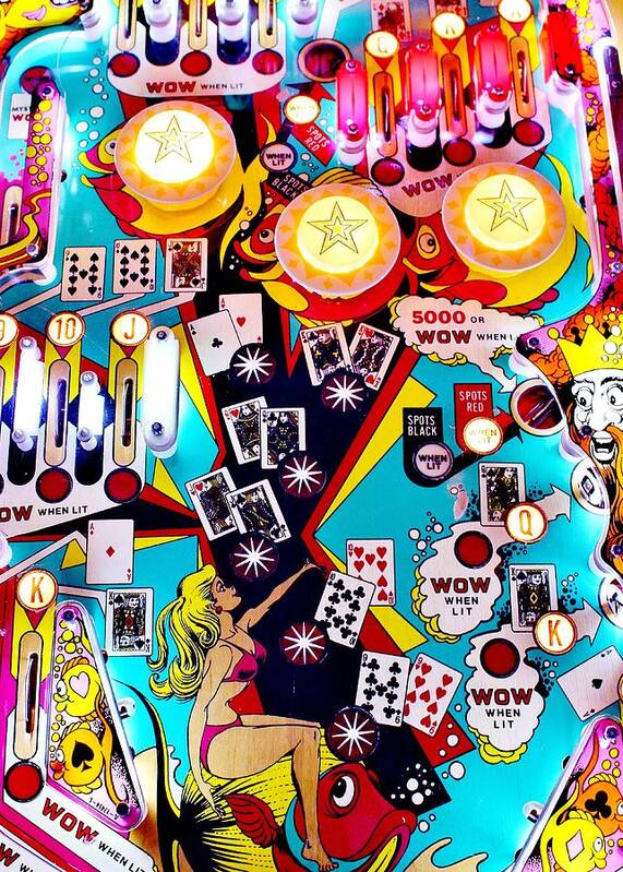 Pinball Art Print featuring the photograph Poker Playfield by Benjamin Yeager