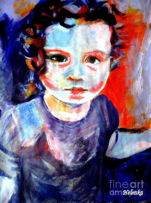 Affordable Original Paintings Art Print featuring the painting Portrait of a little girl by Helena Wierzbicki