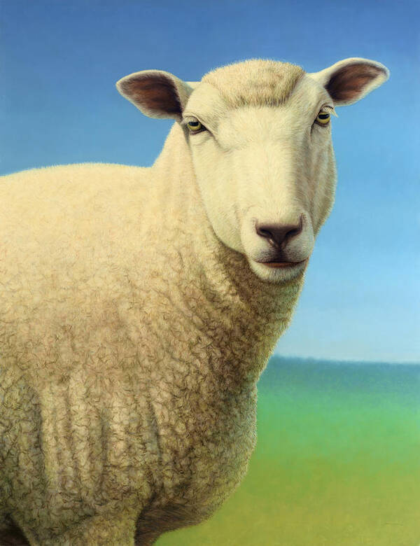 #faatoppicks Art Print featuring the painting Portrait of a Sheep by James W Johnson