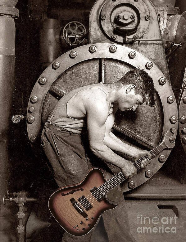 Guitar Art Print featuring the photograph Power Chord Mechanic by Martin Konopacki