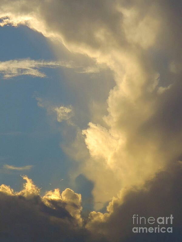 Powerful Cloud Pattern At Sunset. Art Print featuring the photograph Powerful cloud pattern at Sunset. by Robert Birkenes