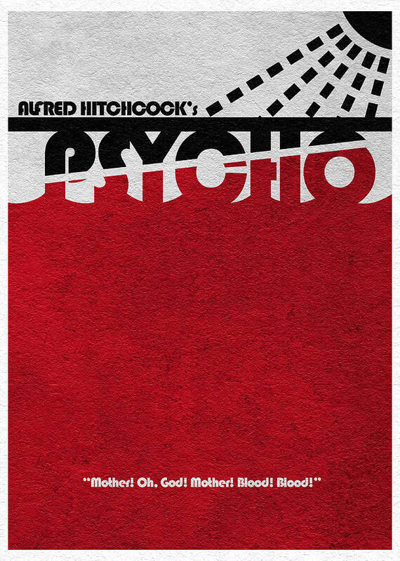 Alfred Hitchcock Art Print featuring the digital art Psycho by Inspirowl Design