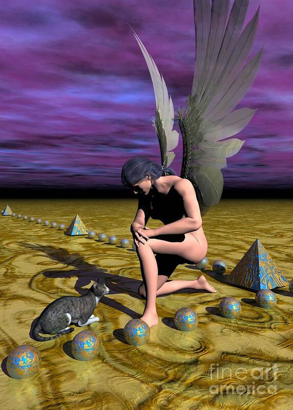 Surrealism Art Print featuring the digital art Quiet moment by Sipo Liimatainen