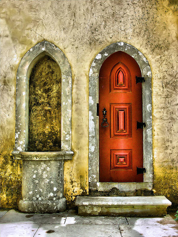 Medieval Art Print featuring the photograph Red Door of the Medieval Castle of Sintra by David Letts