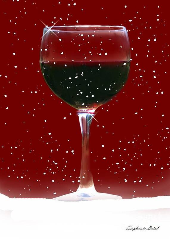 Wine Art Print featuring the photograph Red Wine in Snow by Stephanie Laird