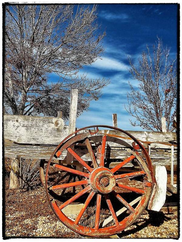 Old Wagon Art Print featuring the photograph Retirement Blues - U S 395 California by Glenn McCarthy Art and Photography