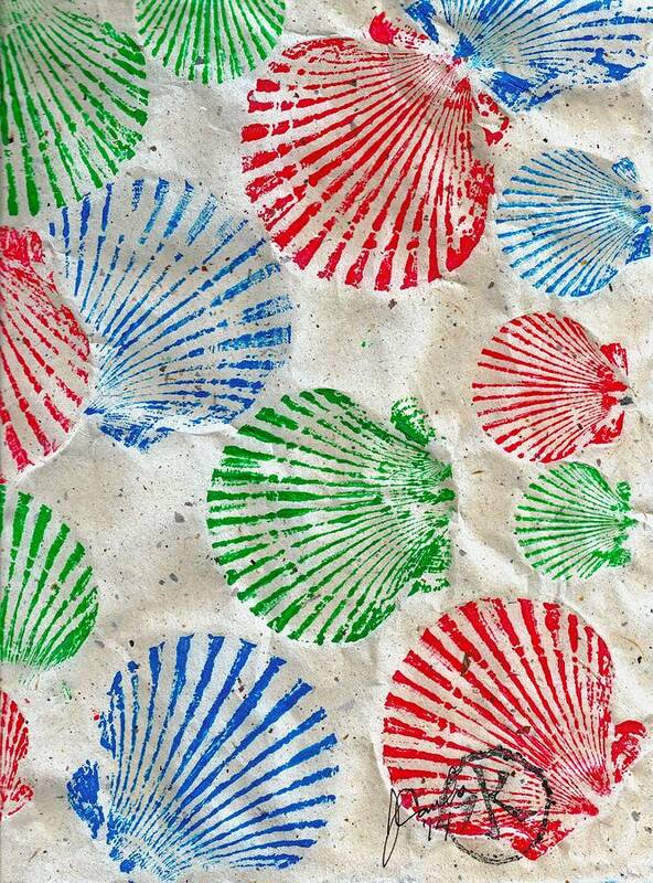 Red Art Print featuring the mixed media RGB - Scallop Beach by Jeffrey Canha